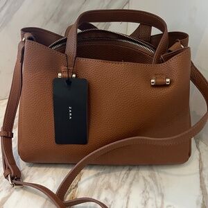 NEW with Tags Zara brown faux leather purse bag